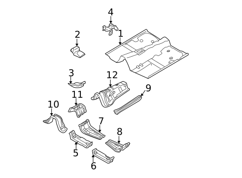 Floor & Rails for 2004 Subaru Outback #0