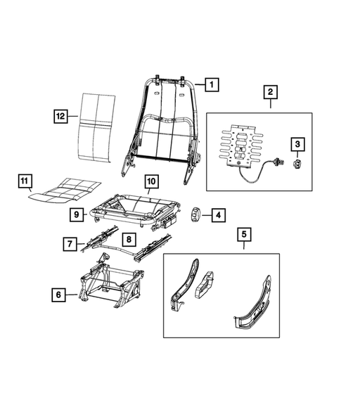 Front Seats - Adjusters, Recliners, Shields and Risers for 2016 Ram ProMaster 1500 #1