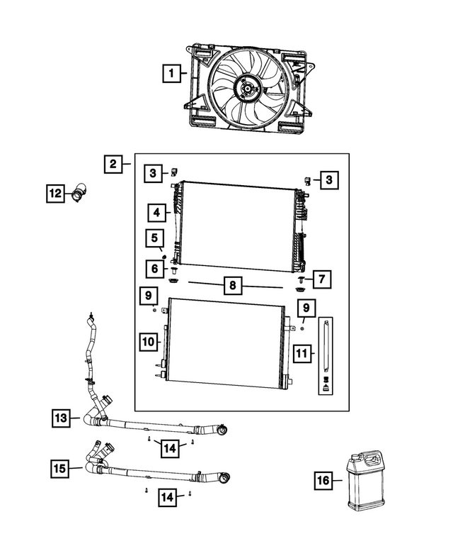 68666632AB - : Radiator Outlet Hose And Clamp for Mopar Image