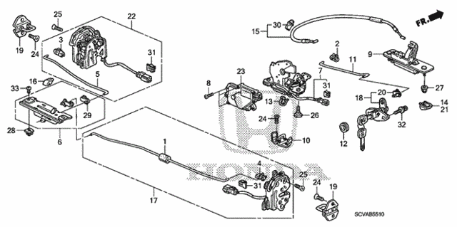 Tailgate Lock for 2008 Honda Element #0