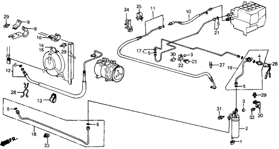 A/C Hoses - Pipes (Sanden) for 1984 Honda Wagovan #0