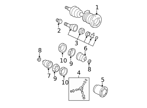 Axle Shaft & Joints for 1995 GMC Jimmy #0