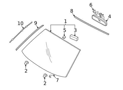 Exterior Trim - Windshield for 2007 Kia Amanti #0