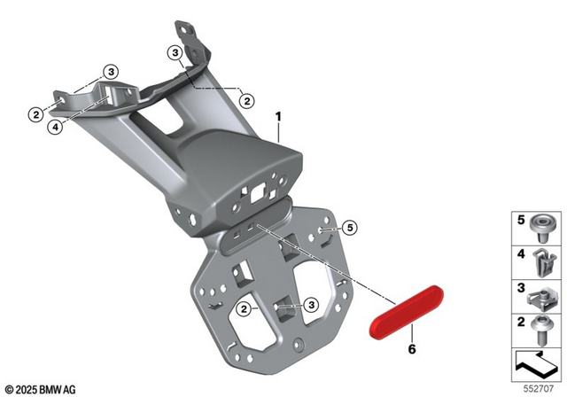 46638558358 - Frame and Mounting Parts: Body Screw without Shoulder - M5X14 for BMW-Motorrad Image