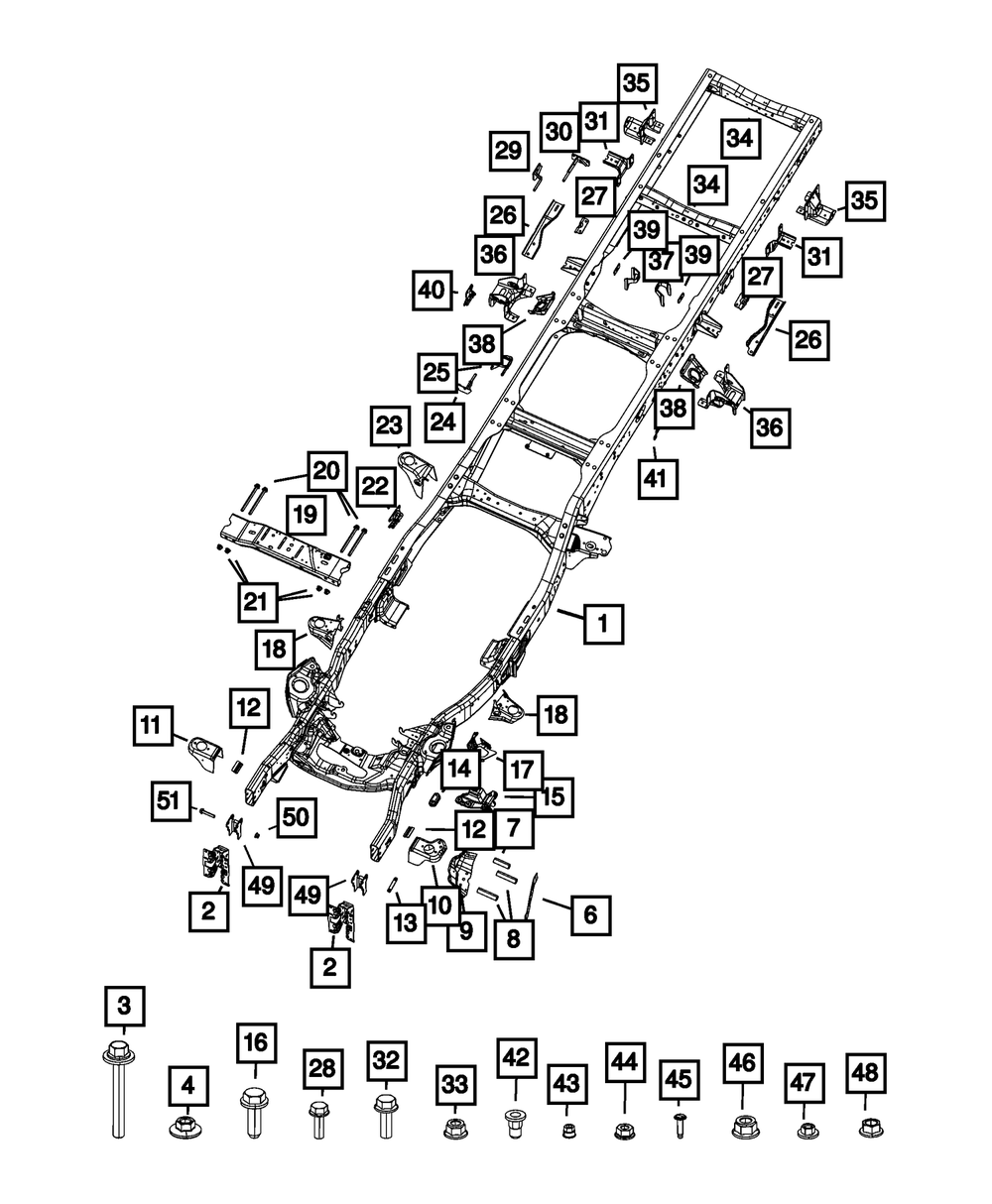 Chassis Frame Assembly - Mopar (68353570AD)