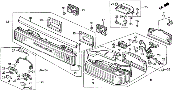 Taillight - License Light ('90-'91) for 1990 Honda Prelude #0
