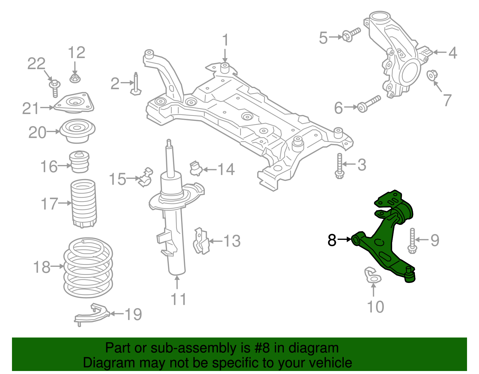 2016-2018 Ford Focus Lower Control Arm - Passenger Side (RH
