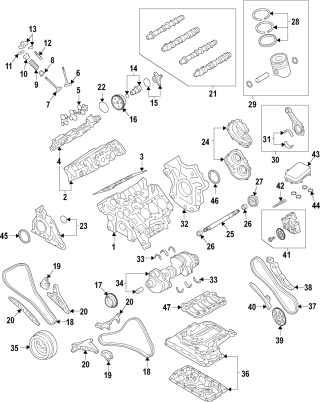 6M103869F - Engine: Shaft Bearings for Audi Image