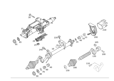 Steerg. Column Jacket Tube & Steerg. Shaft for 2000 Mercedes-Benz E430 #1