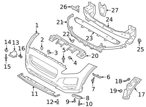 Bumper & Components - Front for 2020 Jaguar E-Pace #0