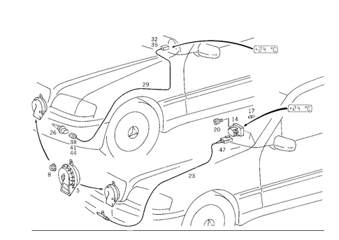 Horn and Outbord Temperature Feeler for 1996 Mercedes-Benz C220 #1
