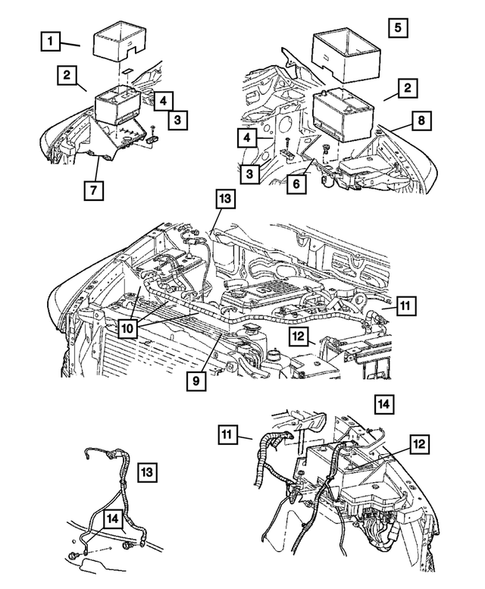 Battery Tray, Cables and Block Heaters for 2004 Dodge Ram 2500 #1