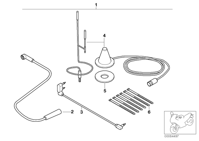 61131367599 - Audio, Navigation, Information Systems: Cable Tie - L=200Mm/B=3.6mm for BMW-Motorrad Image
