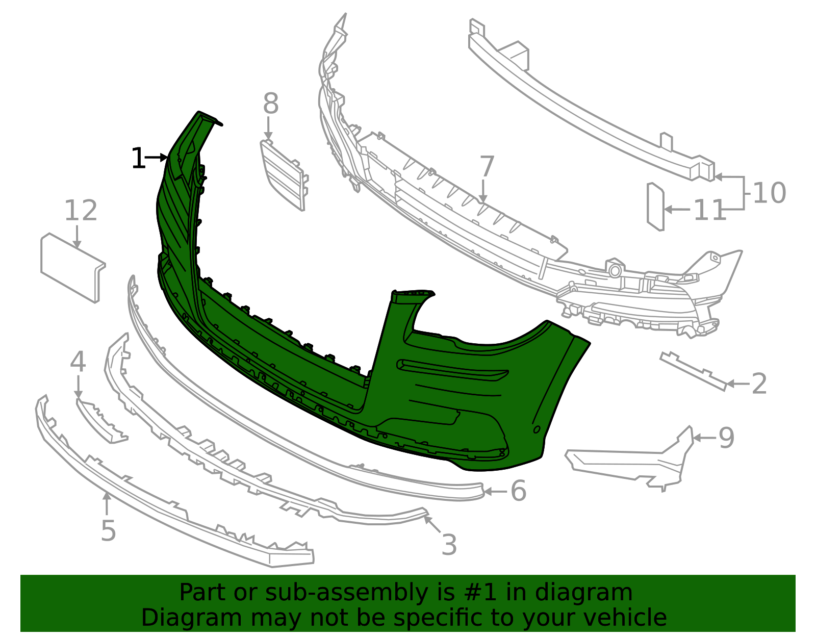 NL7Z-17D957-AAPTM - Bumper Cover 2022-2024 Lincoln Navigator