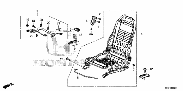Front Seat Components (R.) (Manual Seat) for 2019 Honda Civic #0