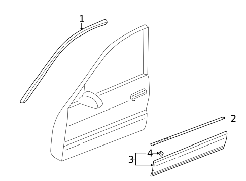 Exterior Trim - Front Door for 2002 Mitsubishi Galant #0