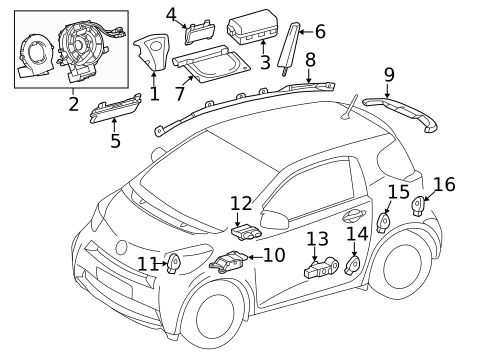 Air Bag Components for 2015 Scion iQ #0