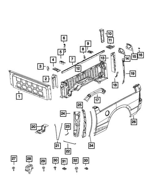 Pickup Box and Fuel Filler Door for 2022 Ram 3500 #1