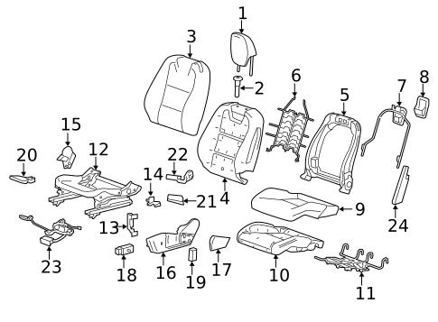 Driver Seat Components for 2010 Chevrolet Camaro #1