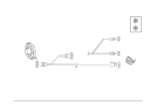 Additional Fan Cable Harness for 1991 Mercedes-Benz 500SL #0