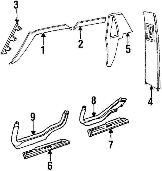 9416271 - : Door Pillar Post Trim Set for Volvo Image