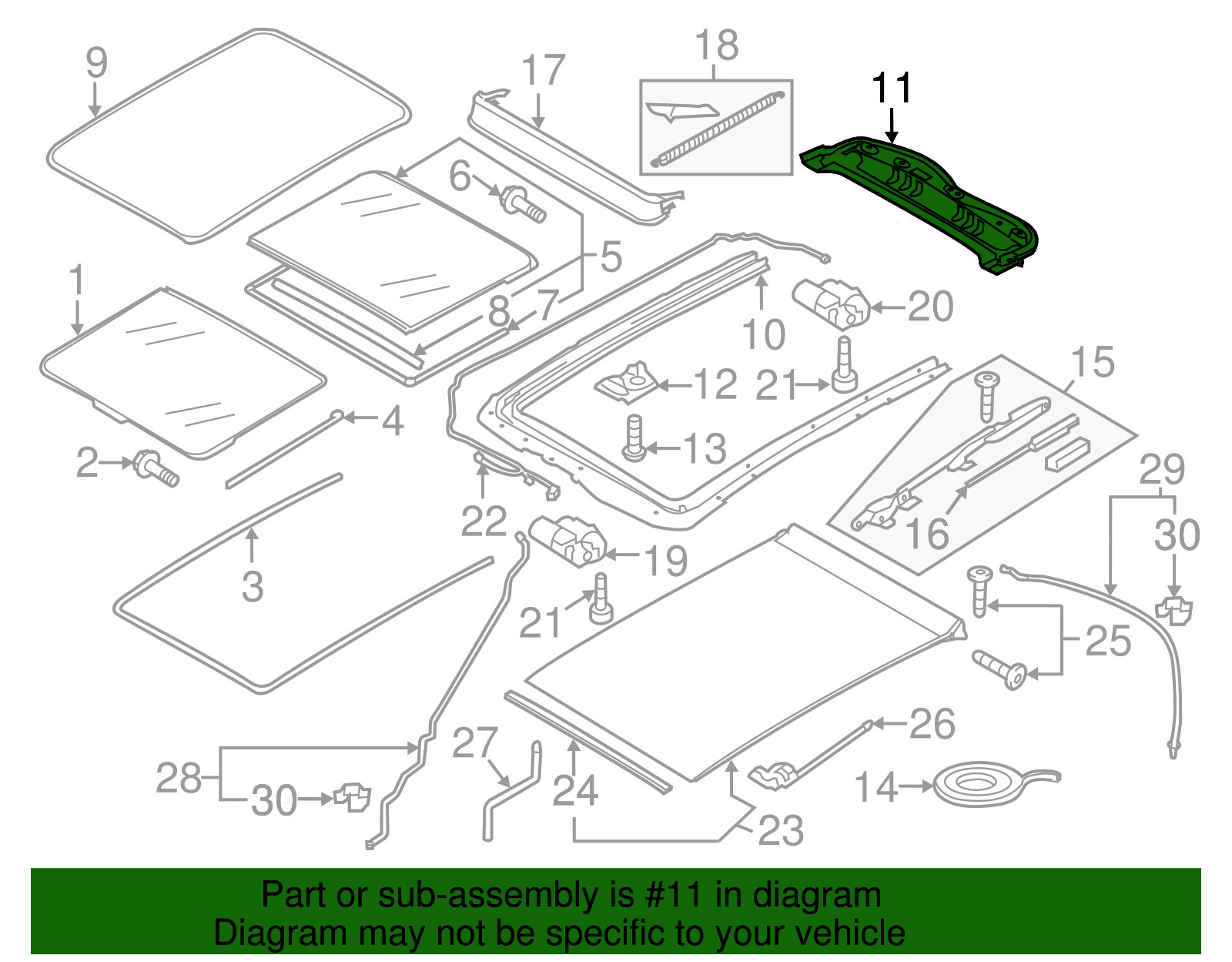 2011-2018 Porsche Cayenne Sunroof Frame Repair Kit 958-877-049