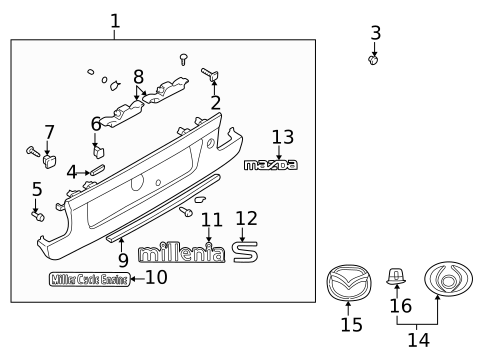 Exterior Trim - Trunk for 1997 Mazda Millenia #0