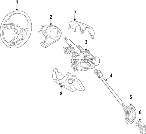 Steering Column for 2012 Acura ZDX #0