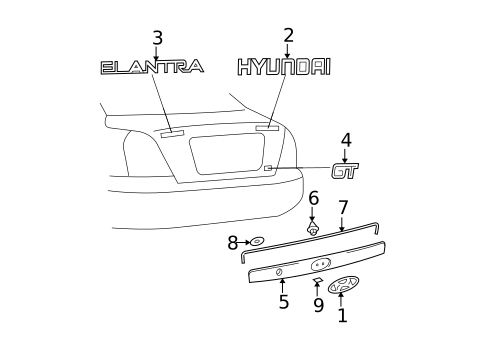 Exterior Trim - Trunk for 2006 Hyundai Elantra #0