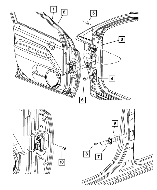 5067707AI - Doors and Related Parts: Front Door, Left for Mopar Image