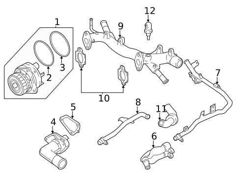 Water Pump for 2015 Nissan Quest #0