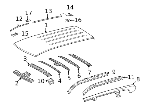 Roof & Components for 2009 Toyota Highlander #3