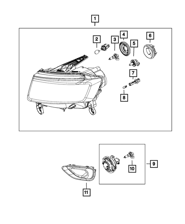 68236109AE - Electrical: Headlamp, Left for Mopar Image