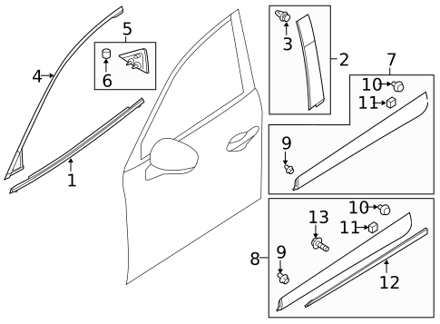 Exterior Trim - Front Door for 2014 Mazda CX-5 #1