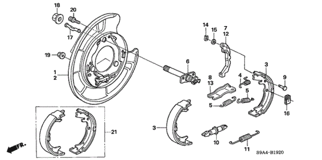 Parking Brake Shoe for 2004 Honda CR-V #0