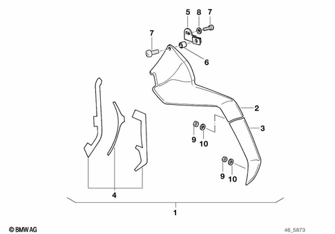 Motorcycle Trim Section, Windshield for 1987 BMW-Motorrad K 100 RT #9