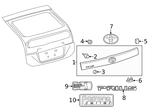 Exterior Trim - Lift Gate for 2015 Toyota Prius #0