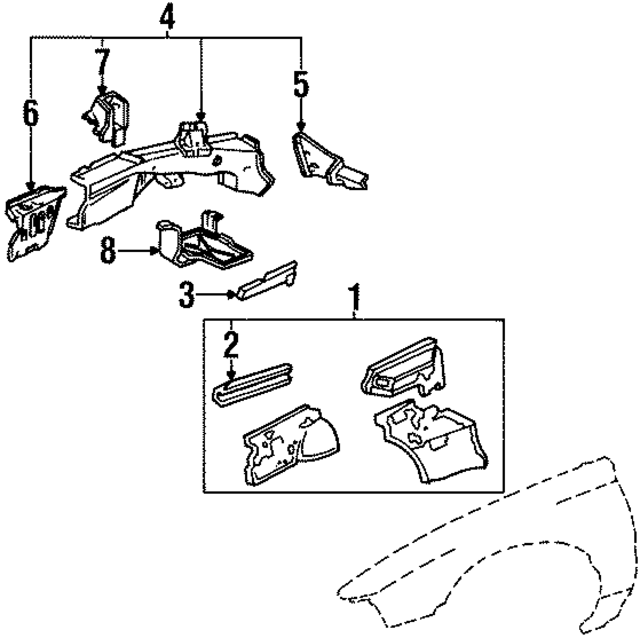 60600SD4661ZZ - Body: Apron Assembly for Acura Image