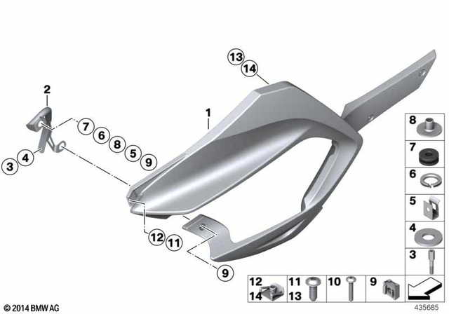 46637682932 - Frame and Mounting Parts: Bracket Right -  for BMW-Motorrad Image image