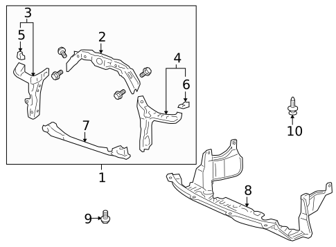 Radiator Support for 2007 Honda CR-V #0