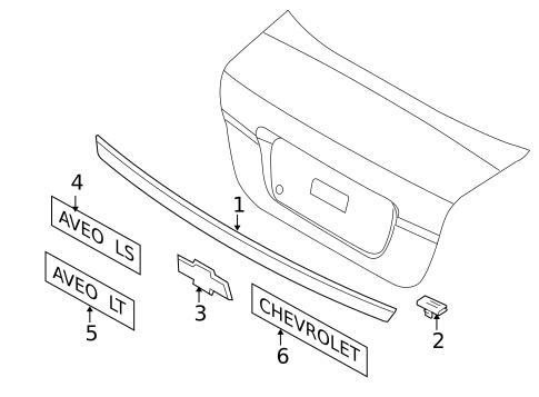 Exterior Trim - Trunk for 2009 Chevrolet Aveo #0