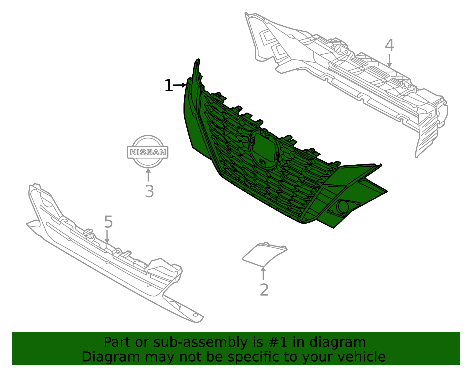 2022-2023 Nissan Sentra Grille 62310-6LD2C | Parts for Nissans