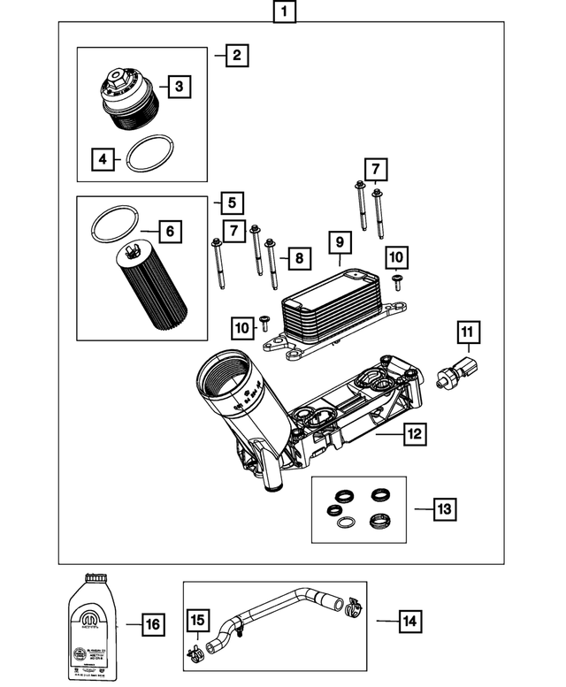 4893647AE - 3.6L Gas; Engine: Engine Oil Filter Adapter for Mopar Image