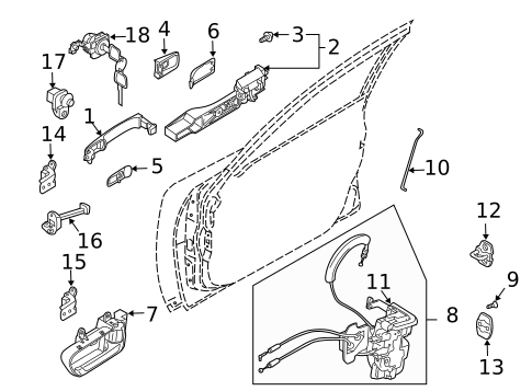 Lock & Hardware for 2003 INFINITI FX45 #0