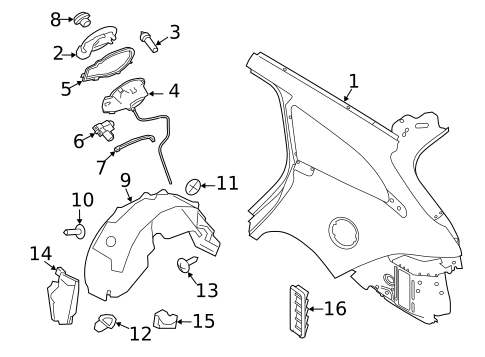 Quarter Panel & Components for 2019 Jaguar XF #0