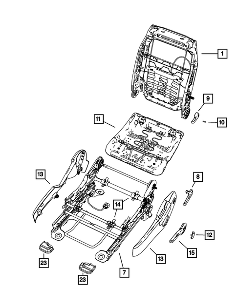 Front Seats - Adjusters, Recliners, Shields and Risers for 2014 Chrysler 200 #1