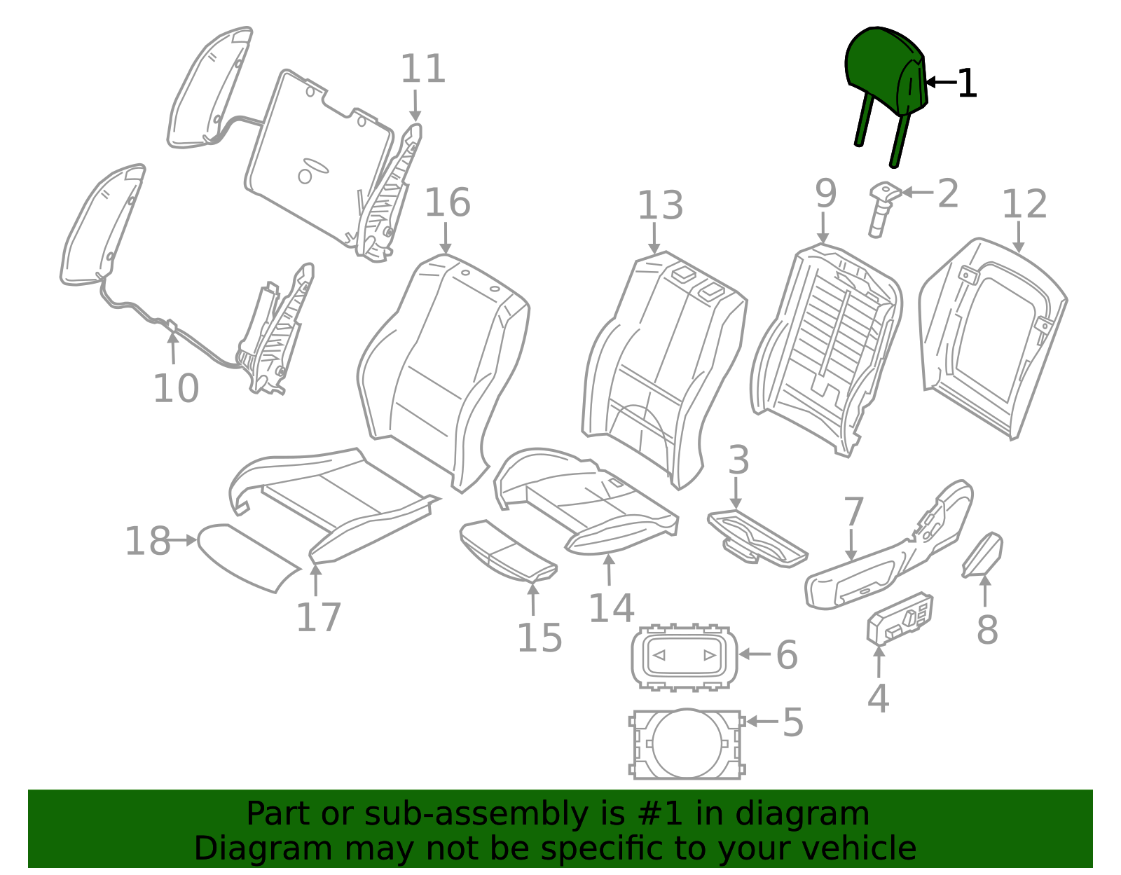 Headrest - BMW (52-10-5-A36-861)