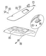 5ES00TL2AF - Interior Trim: Visor, Right for Dodge: Ram 1500, Ram 2500, Ram 3500 Image