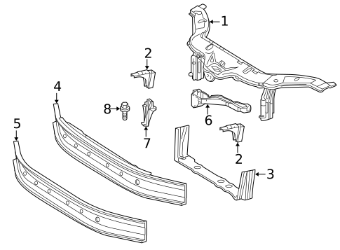 Radiator Support for 2001 Mercedes-Benz SLK 230 #0