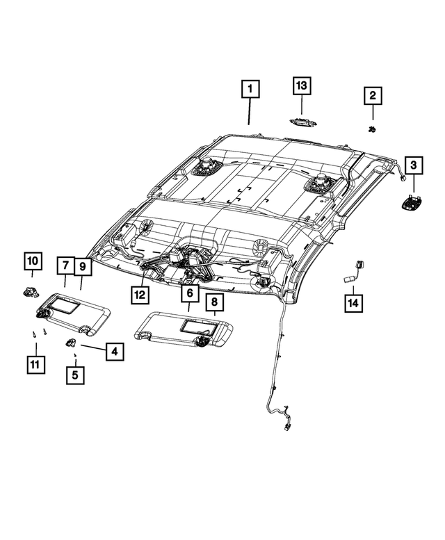 6KB74BD1AB - Interior Trim: Headliner for Mopar Image